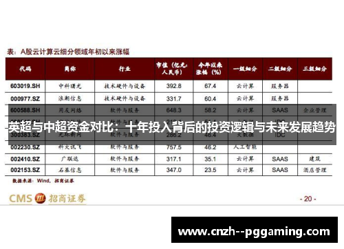 英超与中超资金对比：十年投入背后的投资逻辑与未来发展趋势